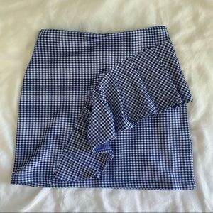 Topshop Ruffled Detail Gingham Skirt